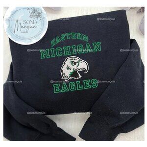 Eastern Michigan Eagles embroidered Sweatshirt Unisex Black College Spirit Gear